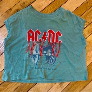 AC/DC Band Tee crop top🤩
